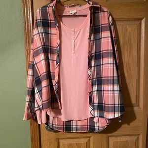 Flannel and undershirt from Pulse Boutique